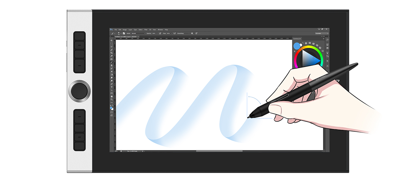 battery-free stylus PA2 supports up to 60 degrees of tilt action